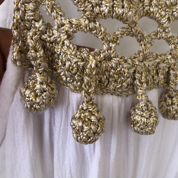 Lilly Pulitzer size large white dress with gold. - Picture 7 of 14